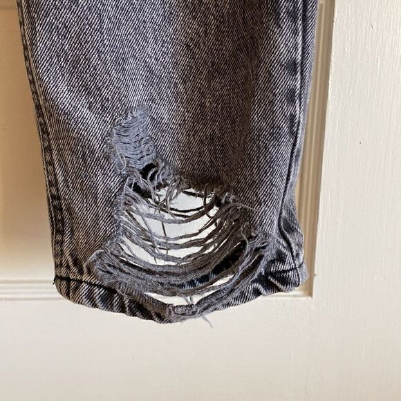 TopShop Black Distressed Mom Jeans Size T36 - Picture 5 of 12